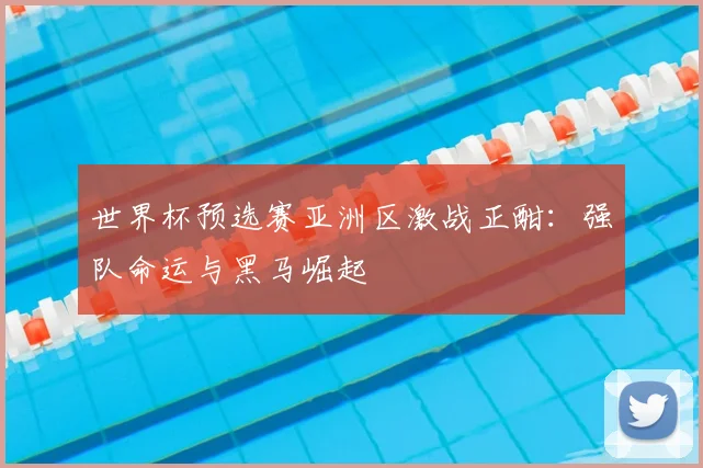 世界杯预选赛亚洲区激战正酣：强队命运与黑马崛起
